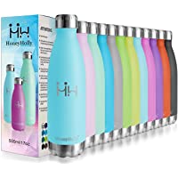 HoneyHolly Botella de Agua Acero Inoxidable 350-500-650-750ml- Aislamiento de Vacío de Doble Pared- Botellas de Frío…